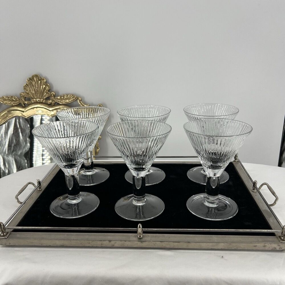 6 Vintage Crate & Barrel martini glasses